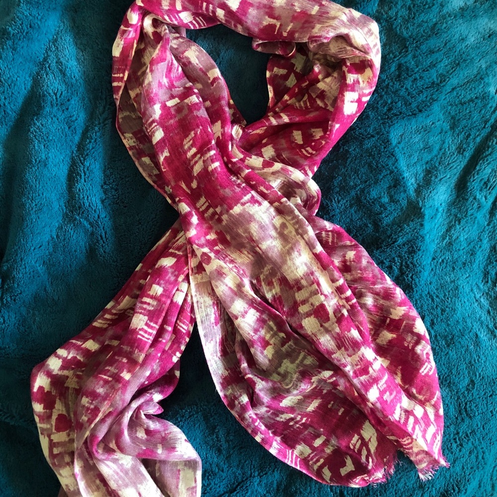 Pink print scarf